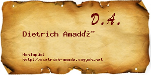 Dietrich Amadé névjegykártya